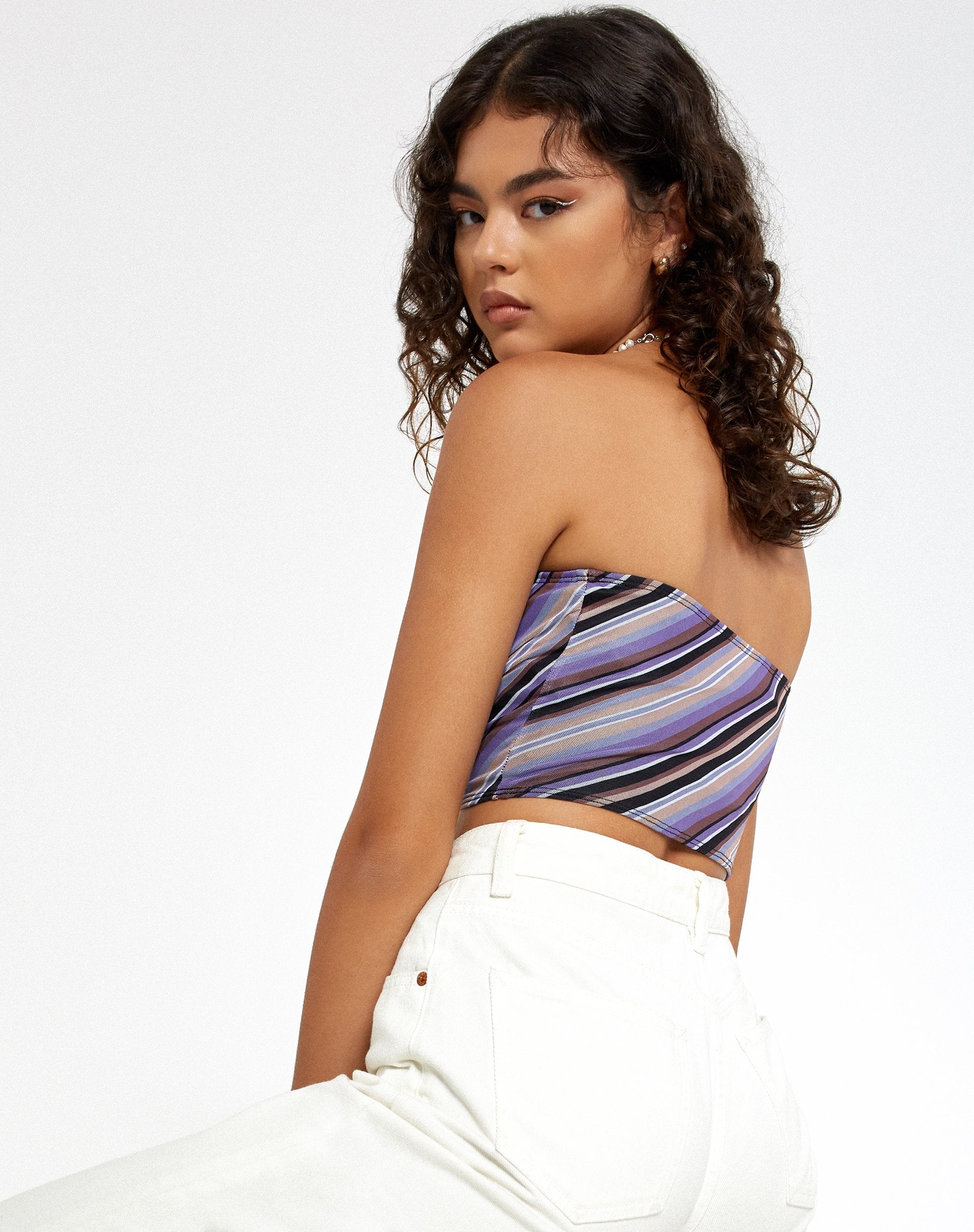 Afbeelding van Motel X Barbara Kristoffersen Wike Bandeau Top in 70s Diagonaal