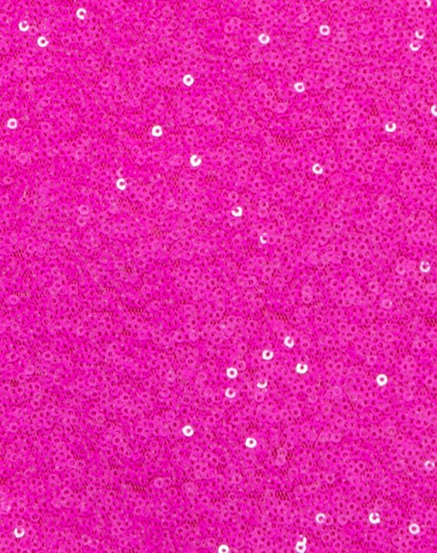 Afbeelding van Winnie Jurk in Mini Pailletten Parijs Roze
