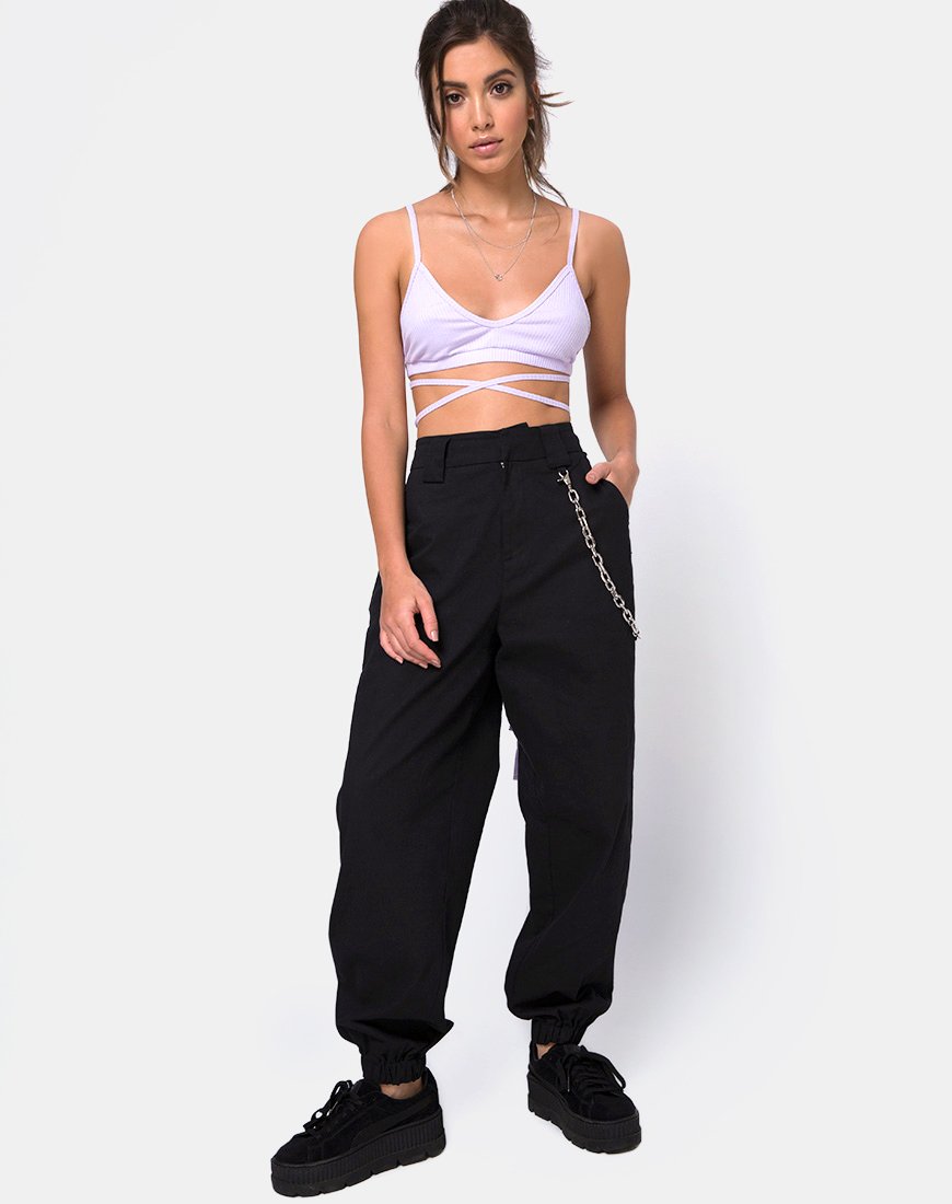 Afbeelding van Wrap Around Bralet in Rib Lila