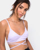 Afbeelding van Wrap Around Bralet in Rib Lila