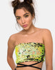 Afbeelding van Wrap up Tube Top in Citrus Zwart pailletten