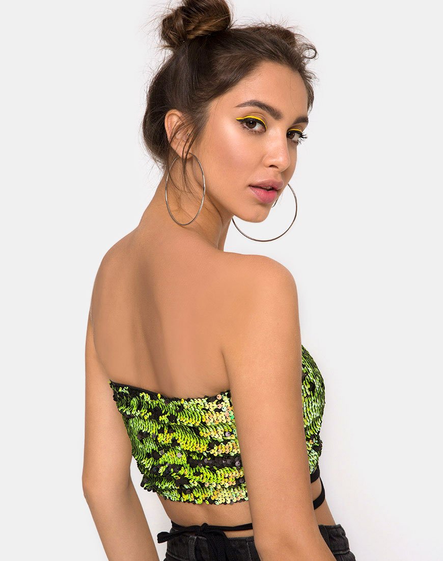 Wrap up Tube Top in Citrus Zwart lovertje