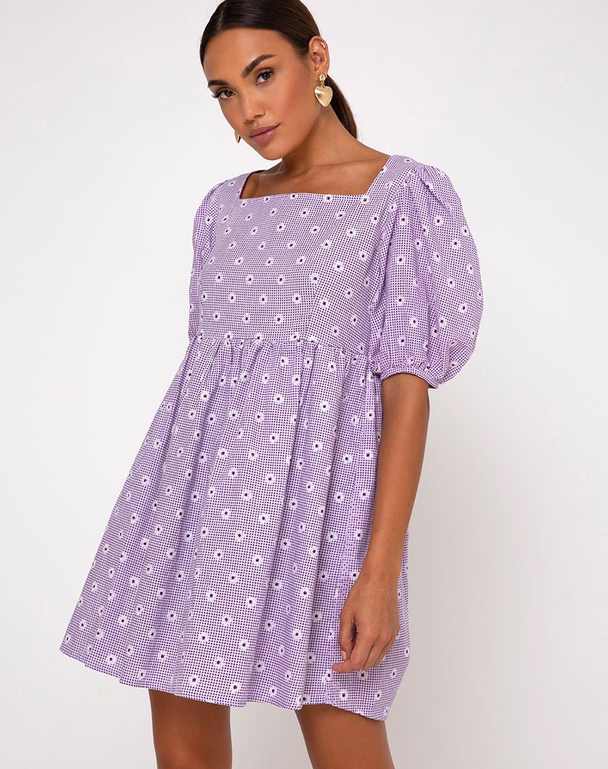 Wretta Jurk in Daisy Field Lavendel