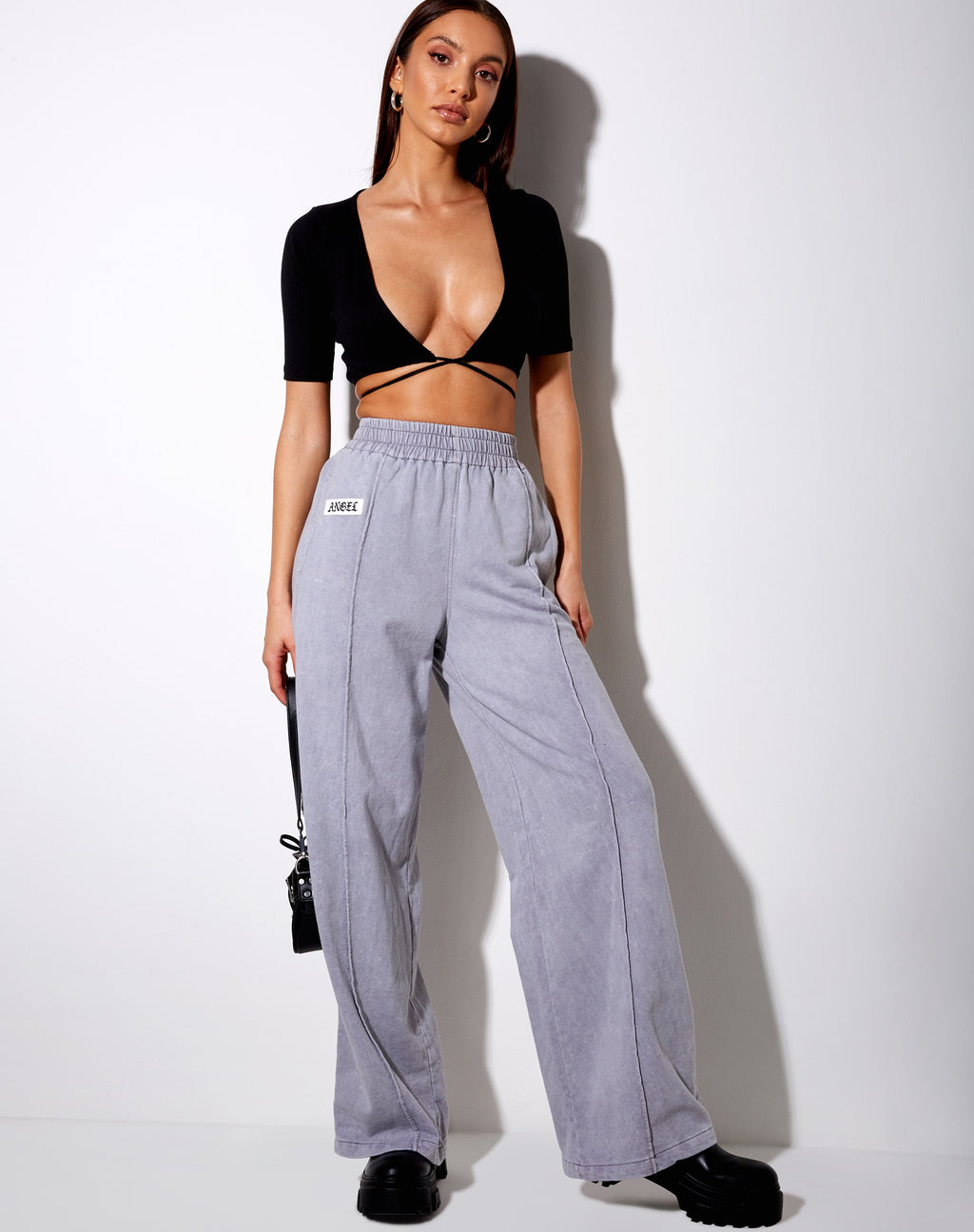 Wungu broek in grijs gewassen 'Angel' Embro Label