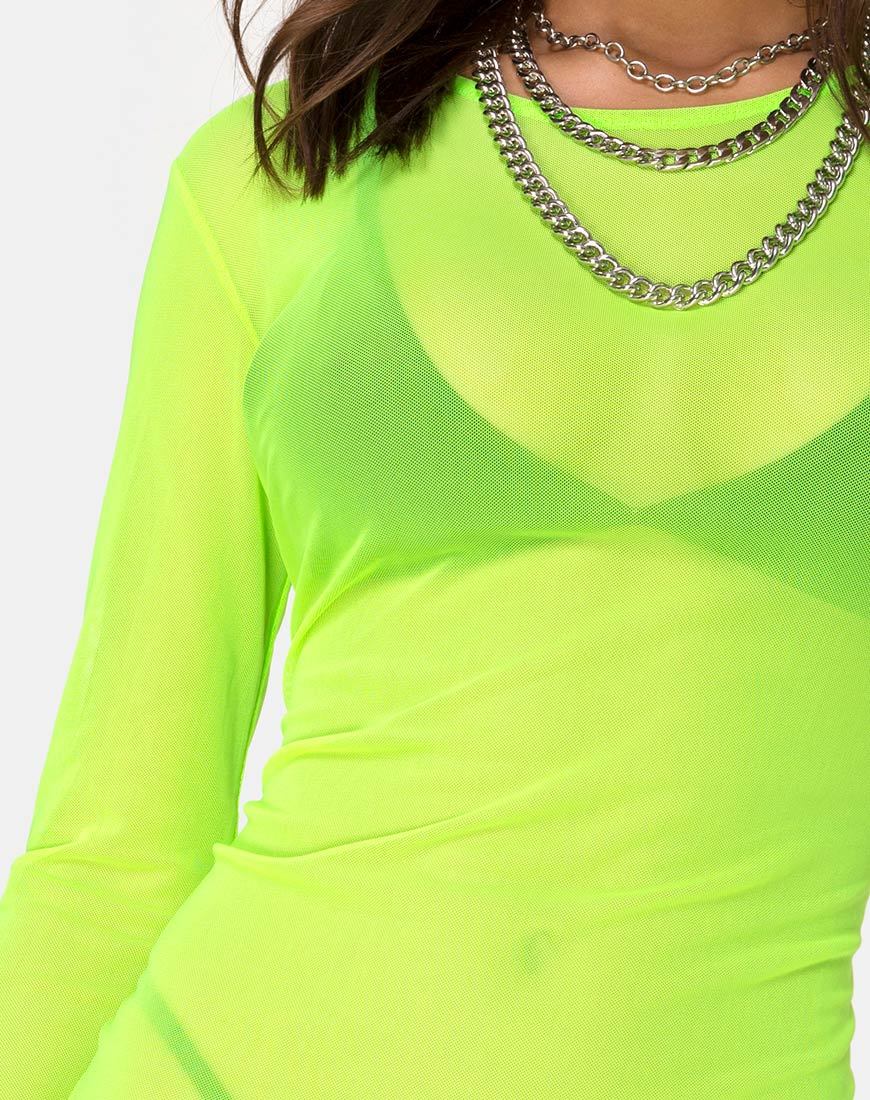 Afbeelding van Wyatt Bodycon Jurk in Fluogeel