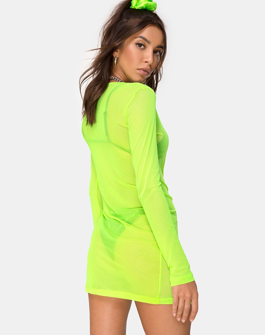 Afbeelding van Wyatt Bodycon Jurk in Fluogeel