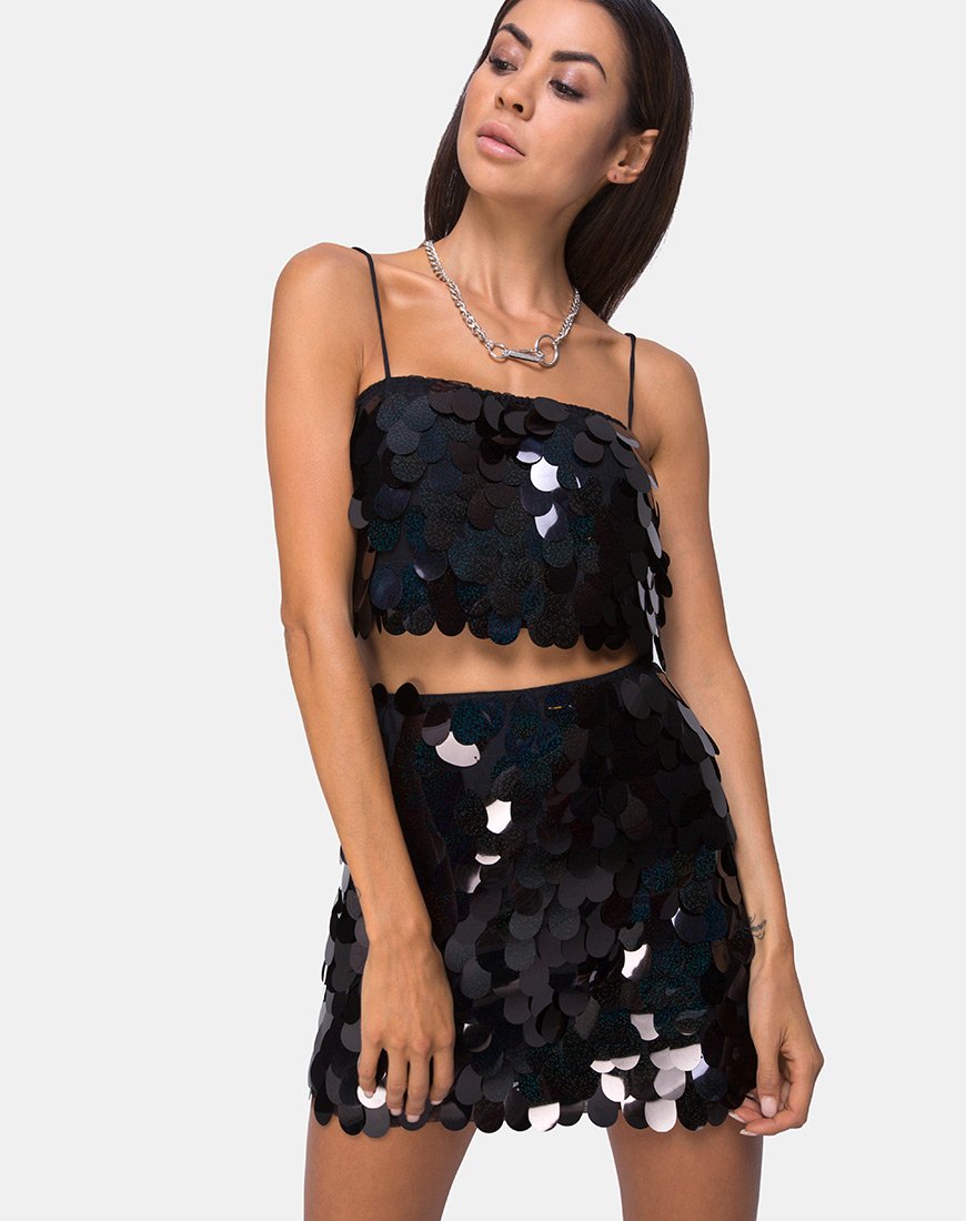 Wyne minirok in Galaxy Tear Drop Sequin