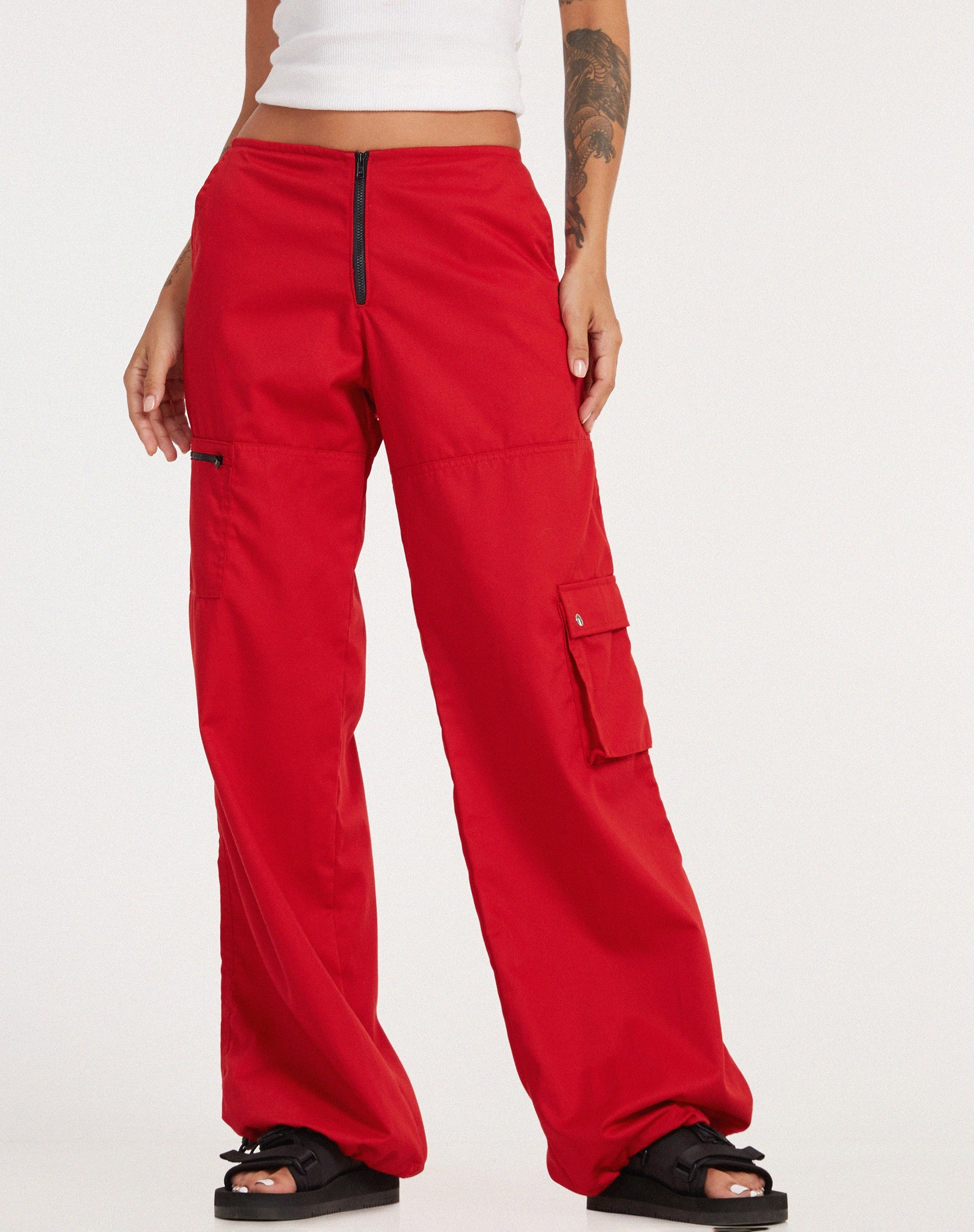 Afbeelding van Xander Cargo Broek in Cotton Drill Echt Rood