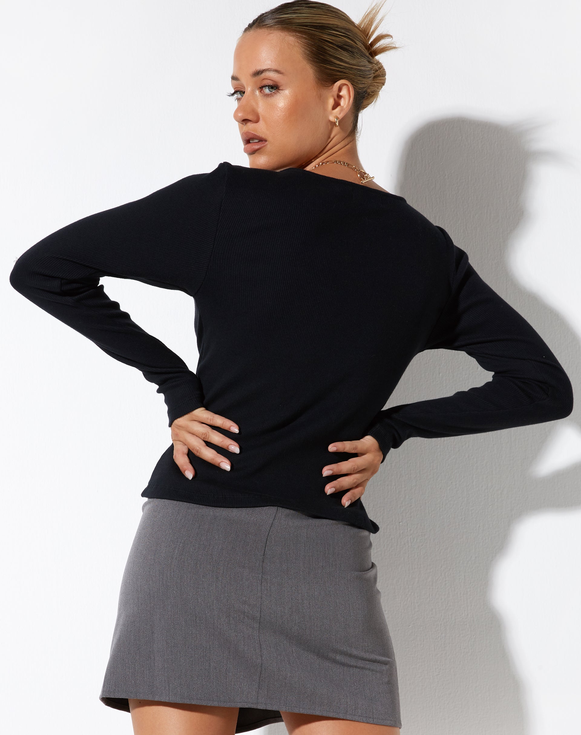 Afbeelding van Xiur Cardi in Rib Black
