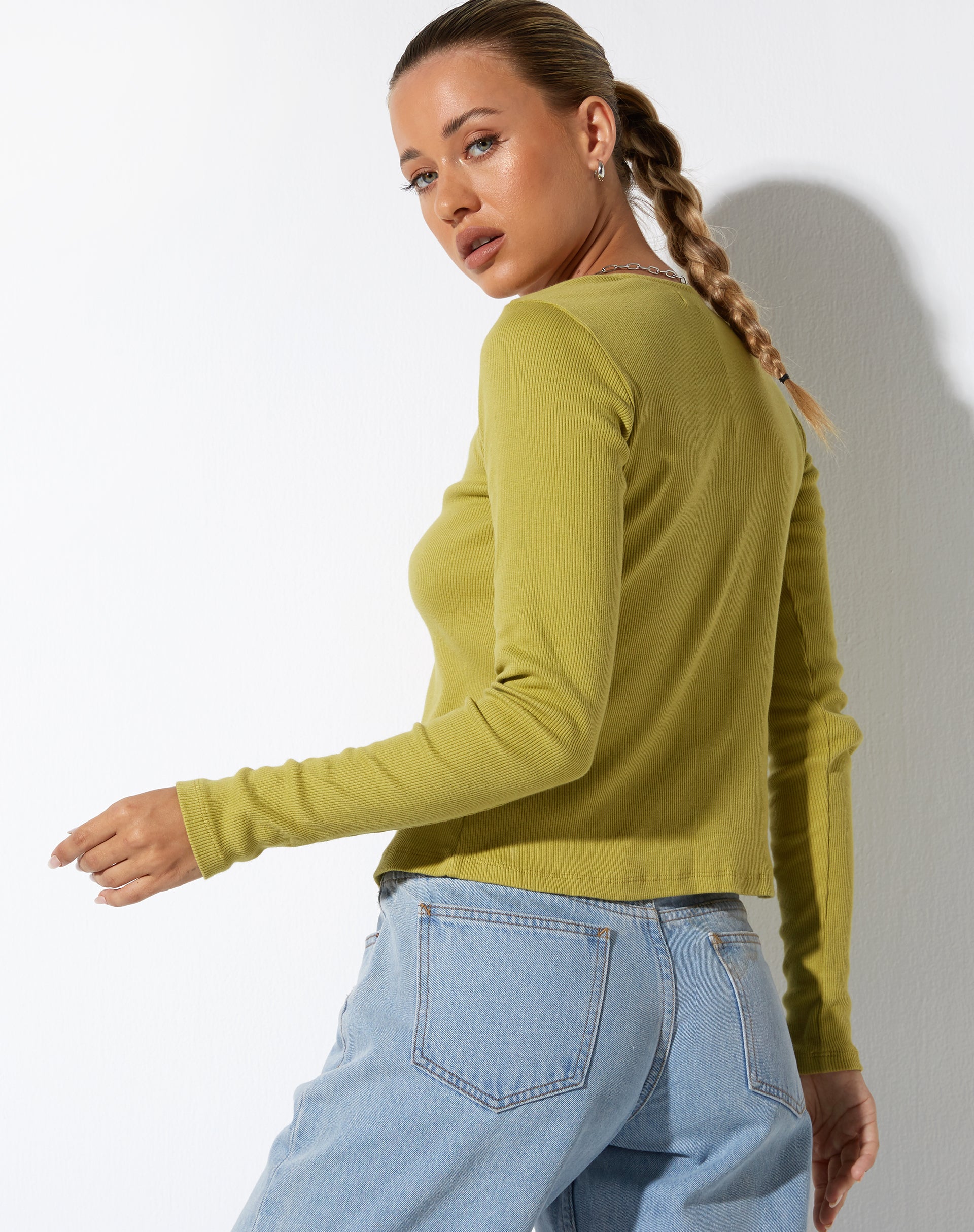 Afbeelding van Xiur Cardi in Rib Cress Green