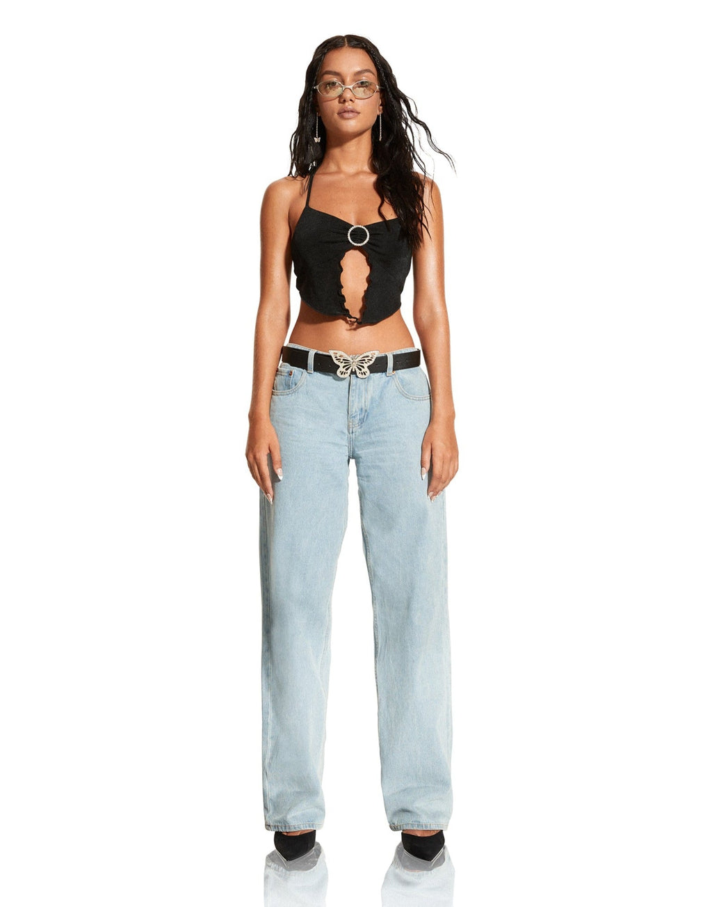 Shima Top in crêpe zwart