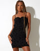 Afbeelding van Yala Mini Dress in Black Floral Flock