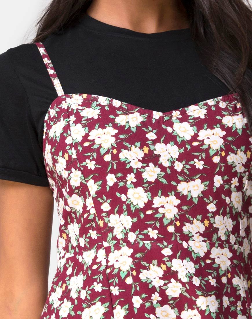 Afbeelding van Yandra Slipjurk in Wild Fleur Maroon