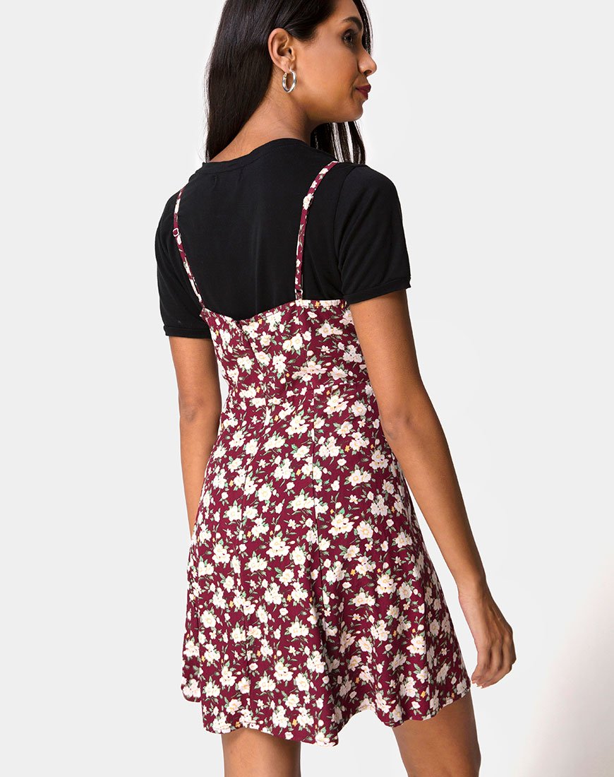 Afbeelding van Yandra Slipjurk in Wild Fleur Maroon