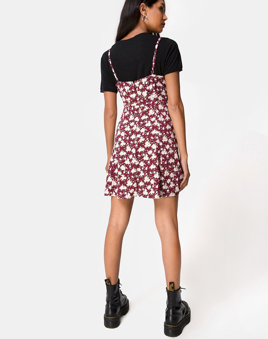 Afbeelding van Yandra Slipjurk in Wild Fleur Maroon