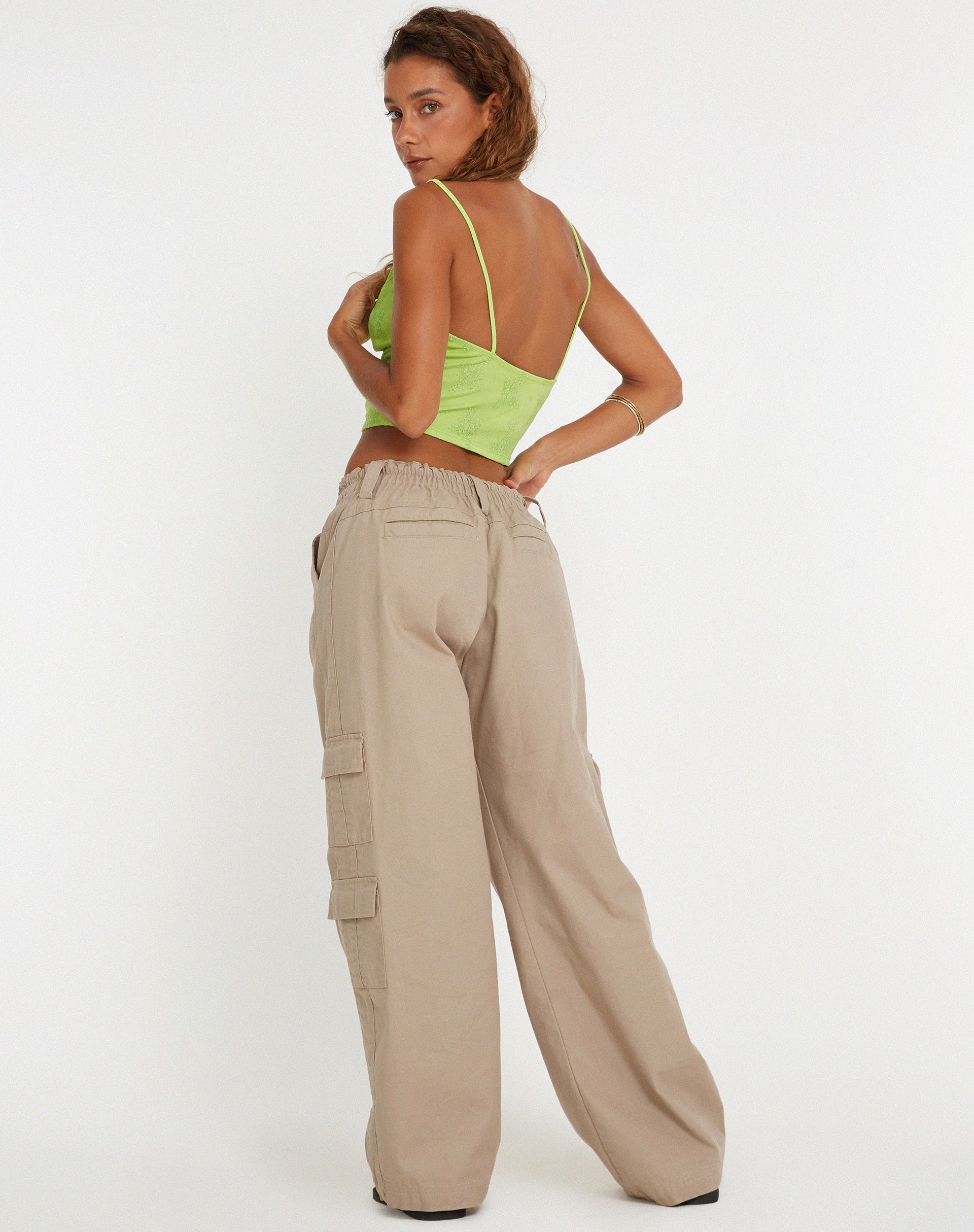 Afbeelding van Yecaca Crop Top in Lime kant