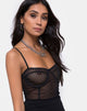 Afbeelding van Yecal Bodice in zwart visnet