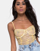 Afbeelding van Yecal Sheer Bodice in Pastel Kant Citroen