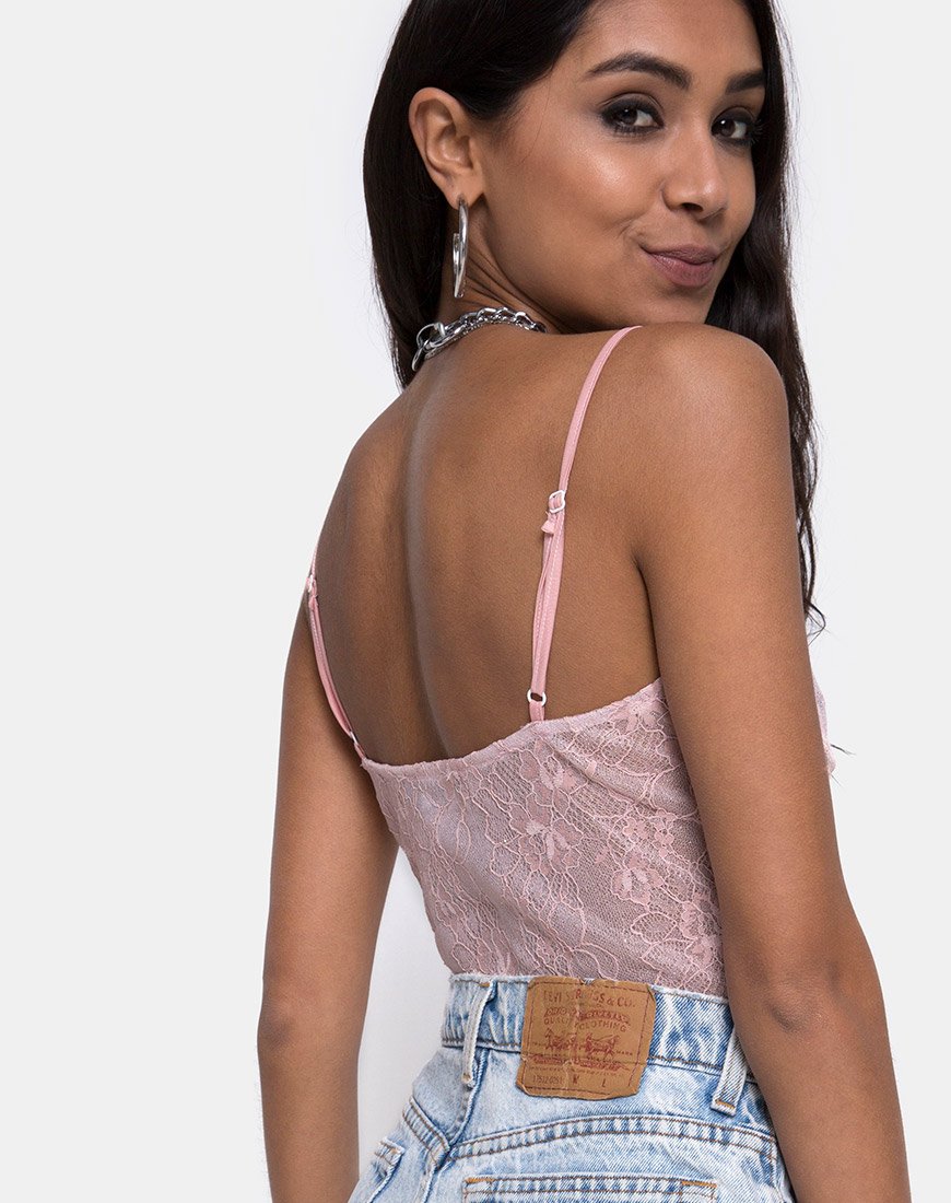 Yecal Bodice Lijfje in Kant Roos