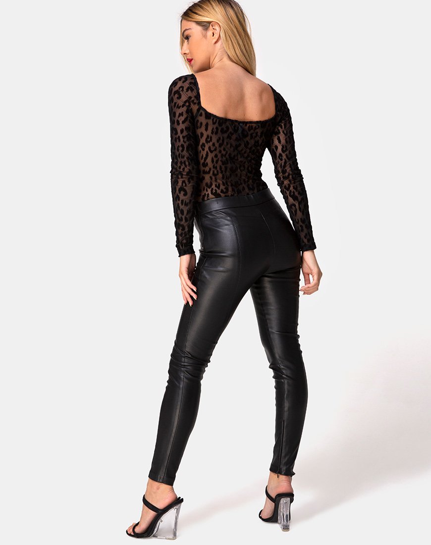 Afbeelding van Yelica Longsleeve Bodice in Animal Net Zwart
