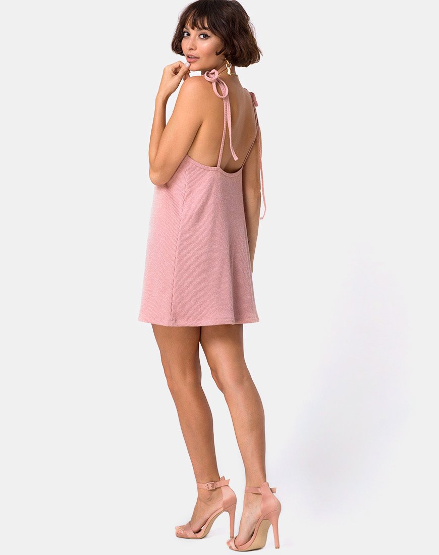 Afbeelding van Yellav Slip Dress in Knit Crinkle Rib Roze