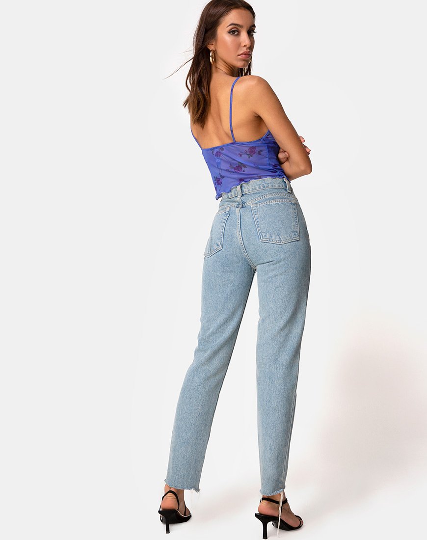 Afbeelding van Yenika Crop Top in Lila Roos met Lila Kant