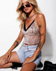 Afbeelding van Yenika Cami Top in Mesh Zand Luipaard
