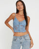 Afbeelding van Yenko Crop Top in Kant Blauw