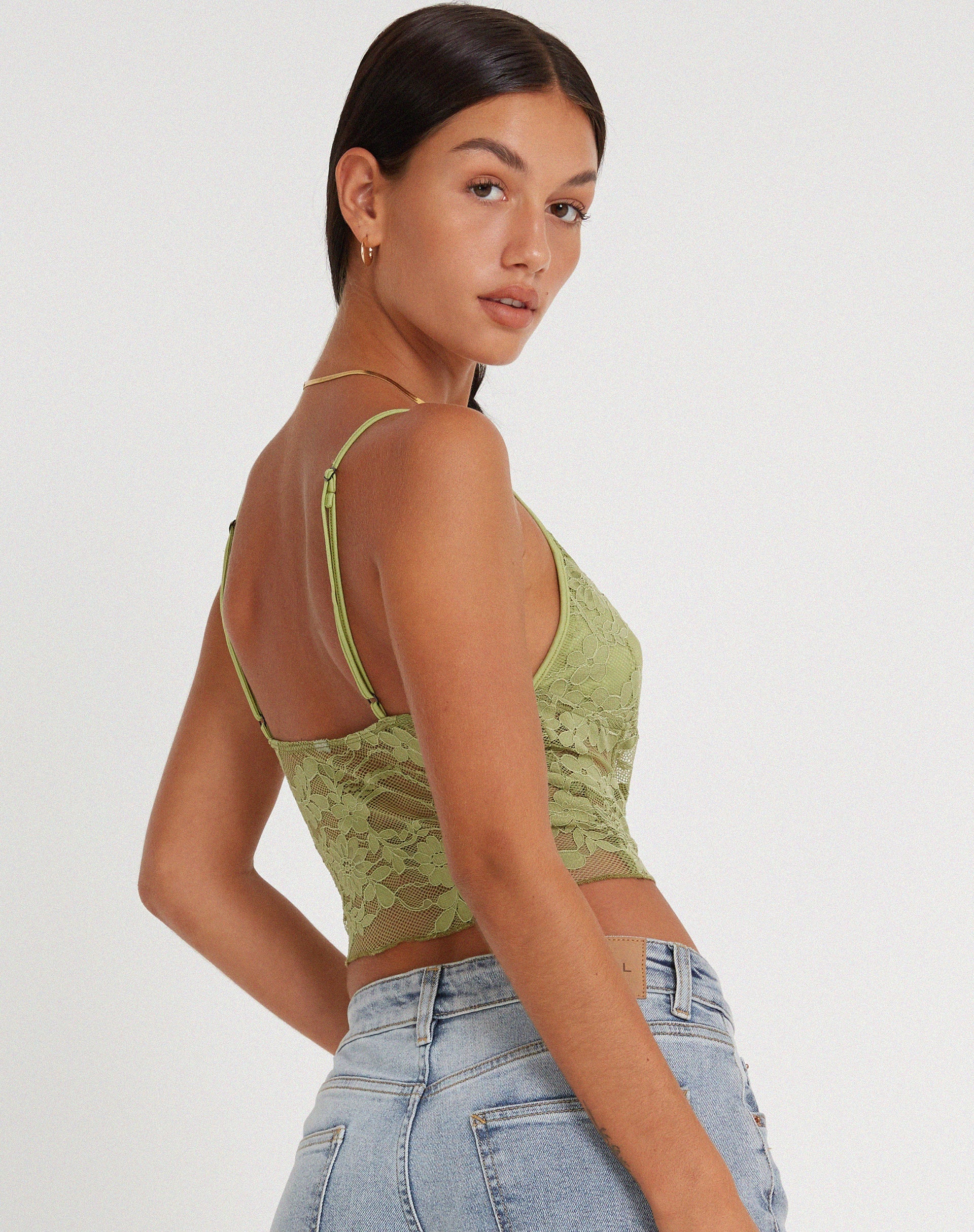 Afbeelding van Yenko Crop Top in Kantgroen