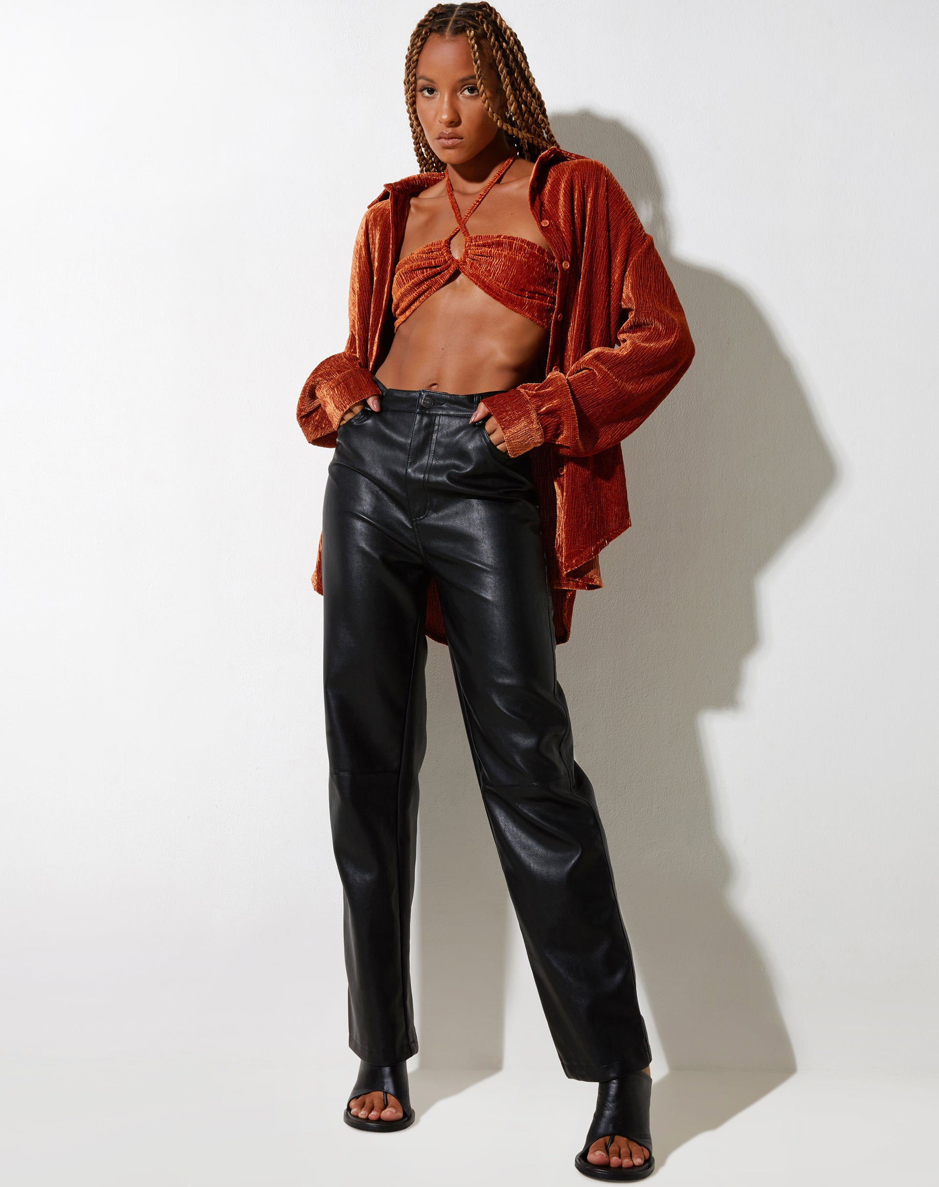 Afbeelding van Dael Oversized Shirt in Velvet Rust