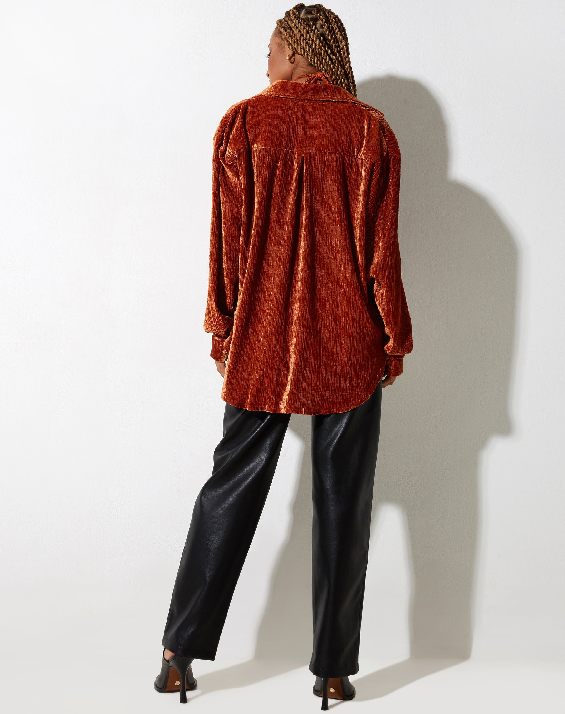 Afbeelding van Dael Oversized Shirt in Velvet Rust