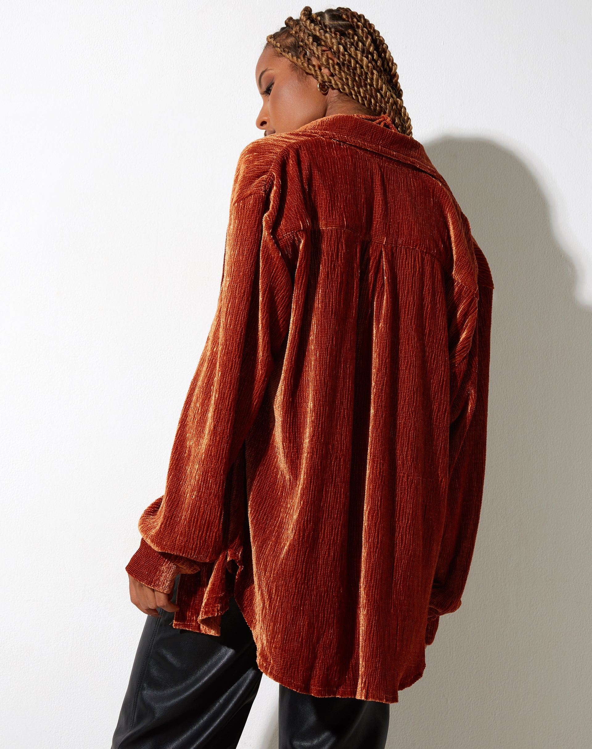 Afbeelding van Dael Oversized Shirt in Velvet Rust