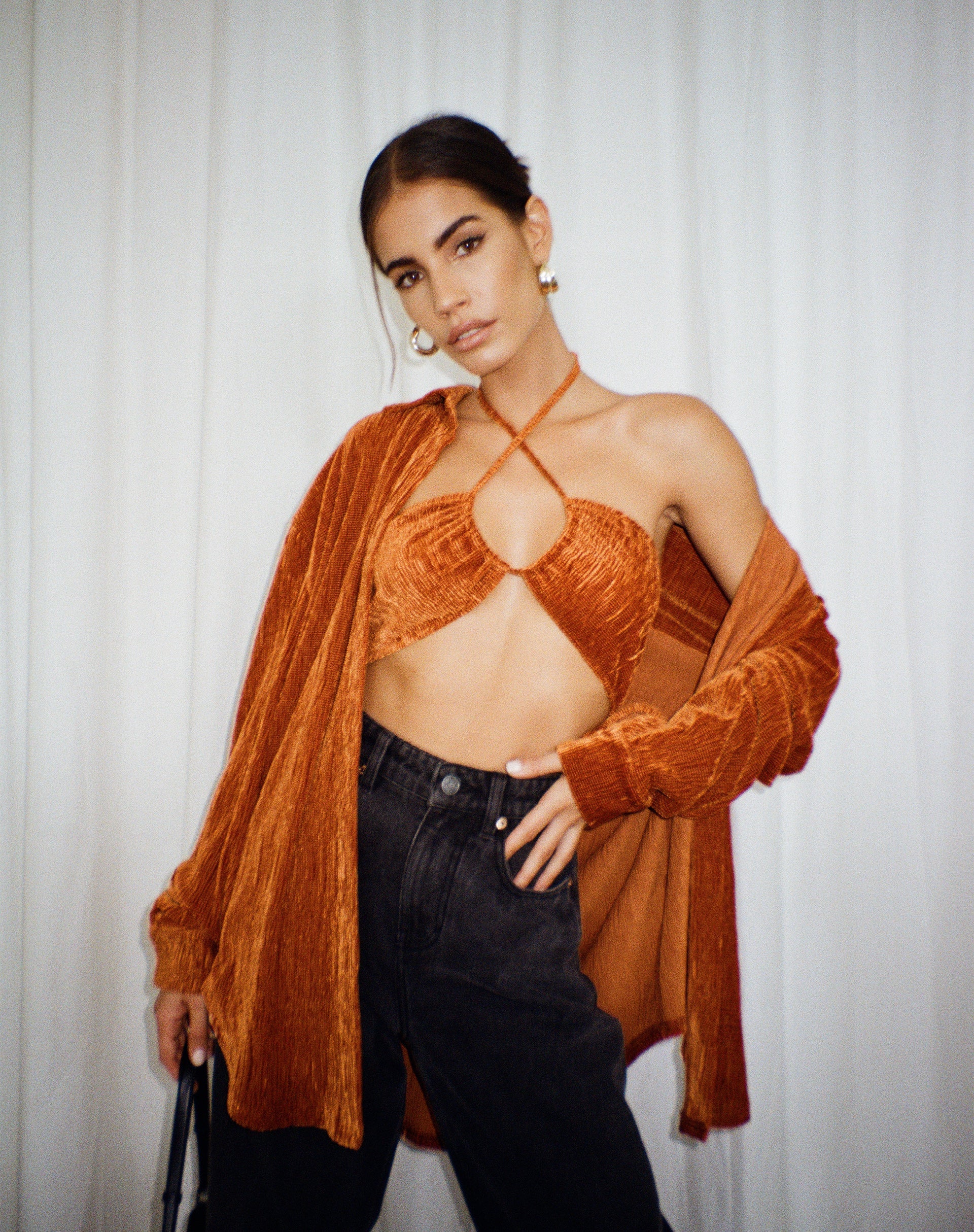 Afbeelding van Dael Oversized Shirt in Velvet Rust