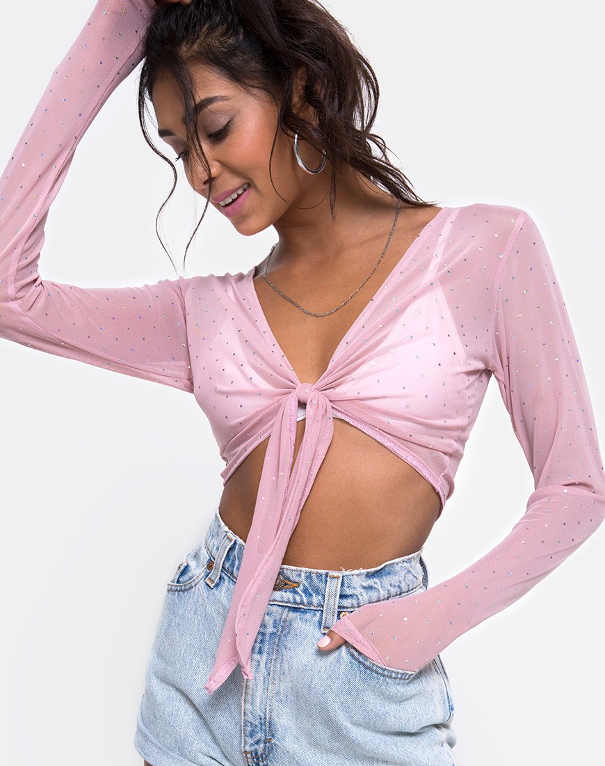 Afbeelding van Yun Top in Crystal Net Rose
