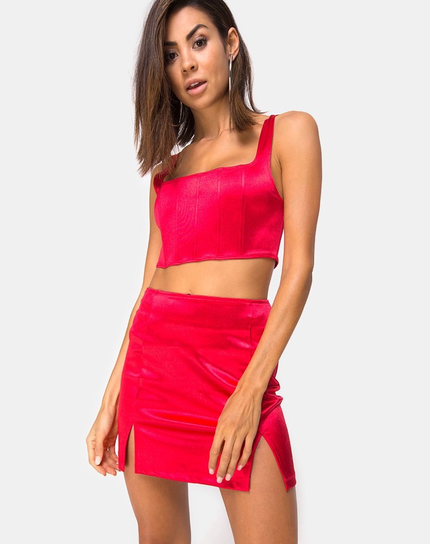 Zaid Mini Rok in Rood