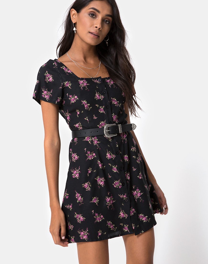 Afbeelding van Zavacca Mini Dress in Sohey Rose Zwart