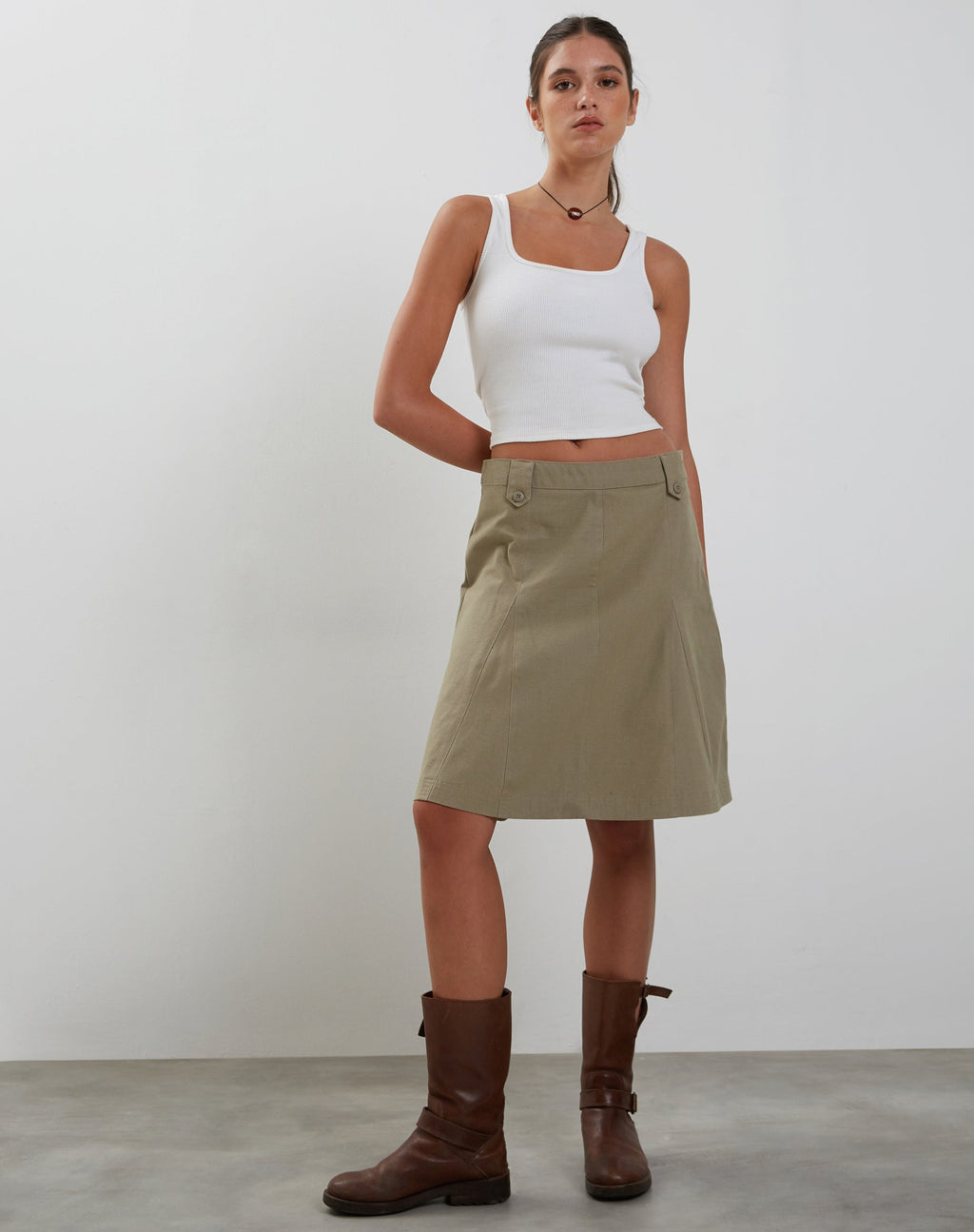 Zeera Cargo Midi Rok in Biscotti