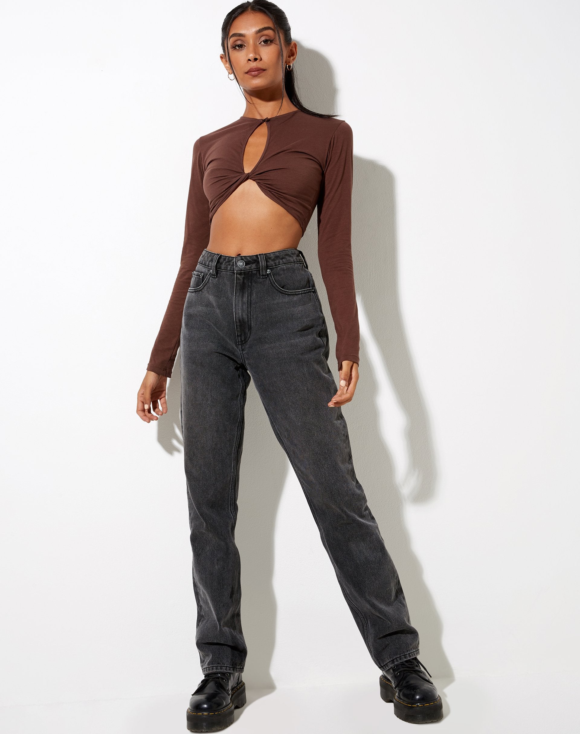 Afbeelding van Zen Crop Top in Diep Mahonie