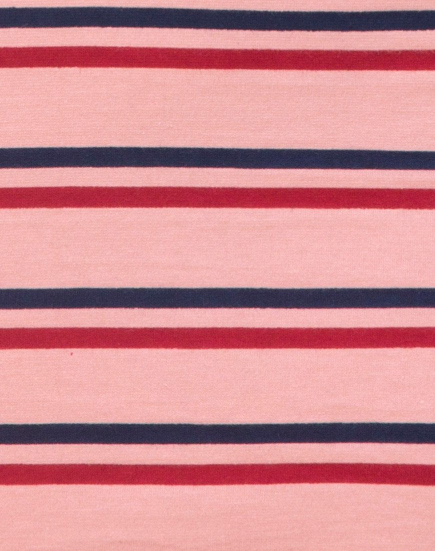 Afbeelding van Zena Bodycon Jurk in 70s Stripe Roze Horizontaal