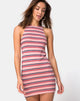 Afbeelding van Zena Bodycon Jurk in 70s Stripe Roze Horizontaal