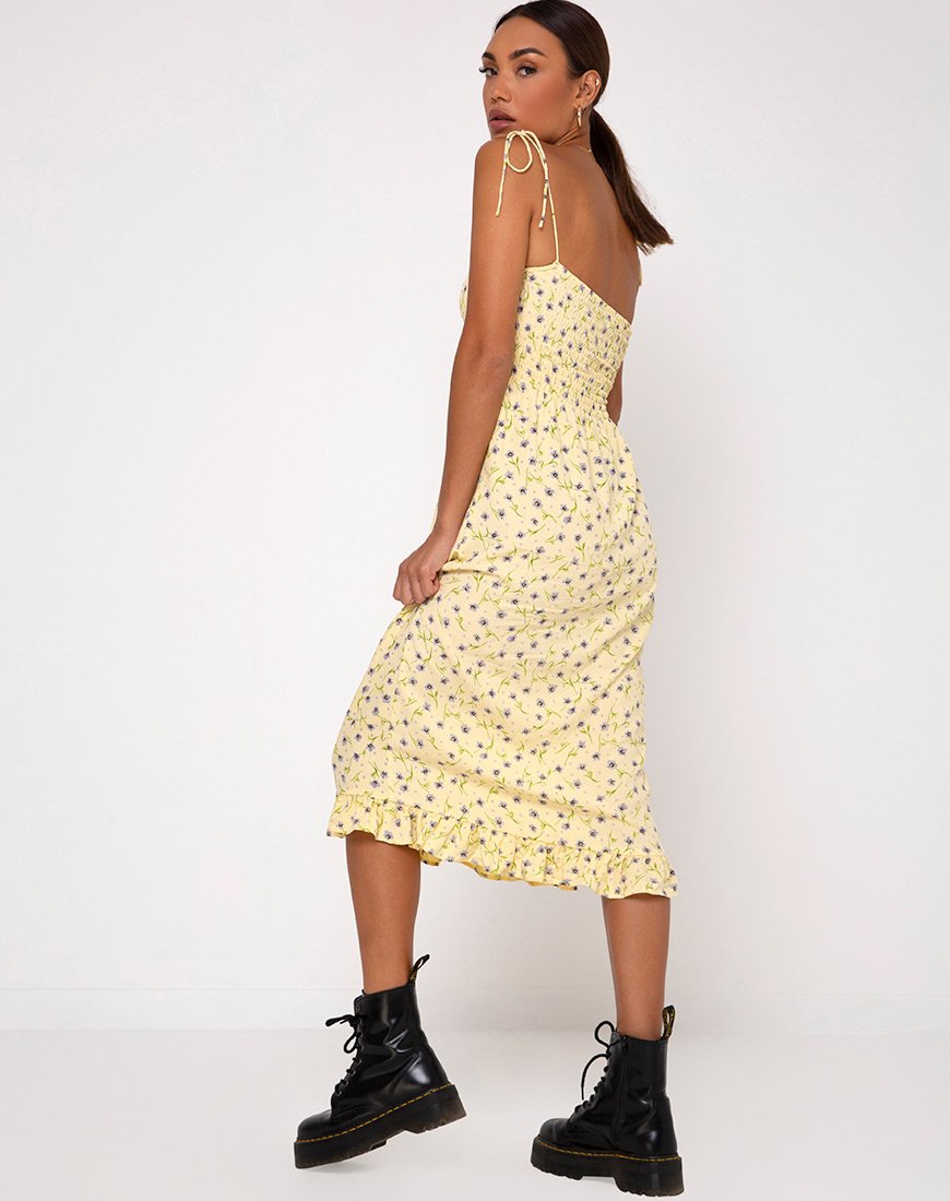 Afbeelding van Zenith Jurk in Wilde Bloem Lemon Drop