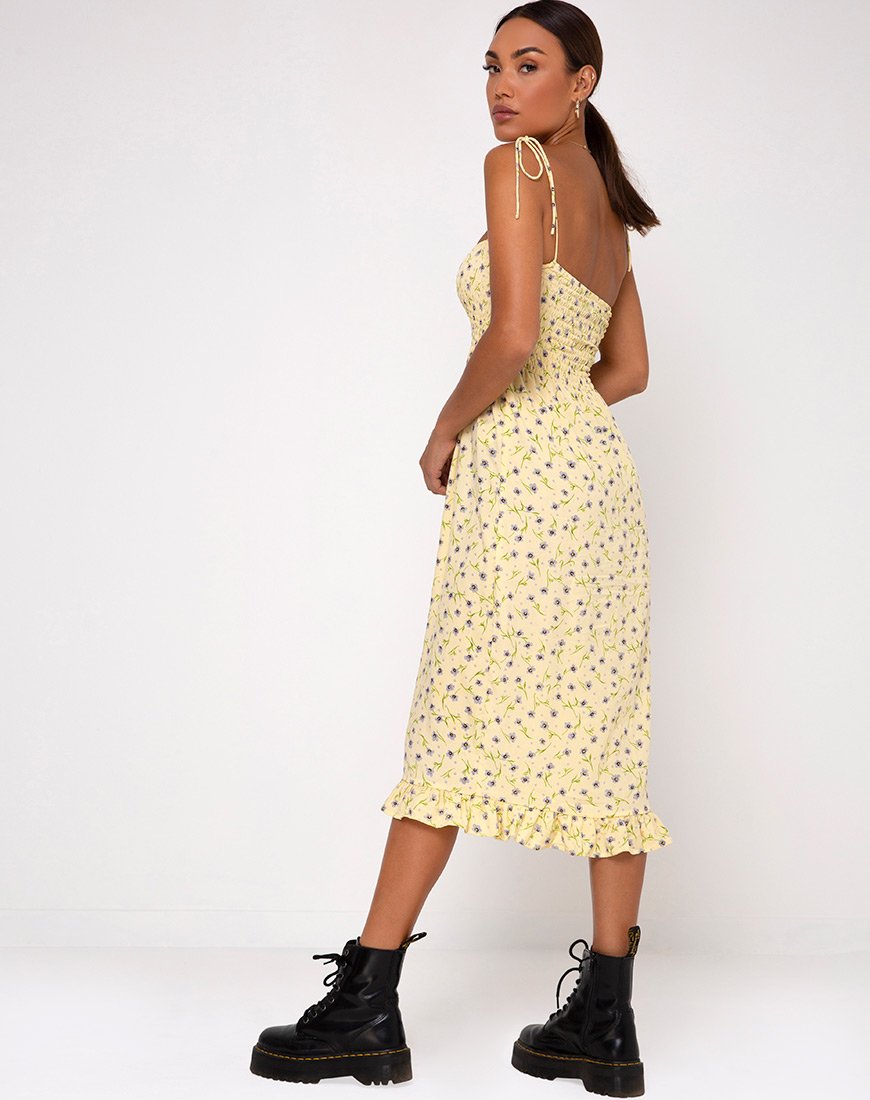Afbeelding van Zenith Jurk in Wilde Bloem Lemon Drop