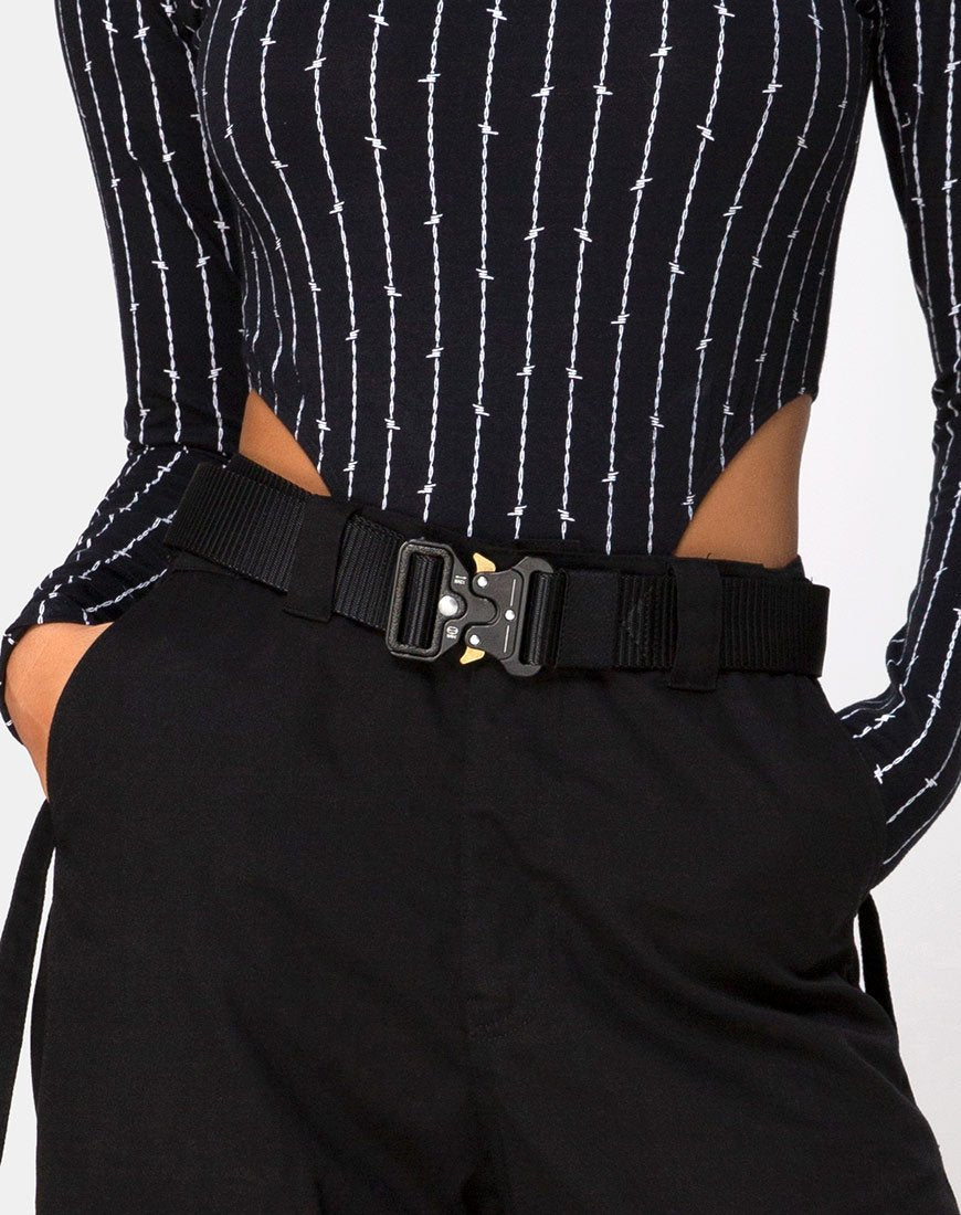 Nylon riem in zwart