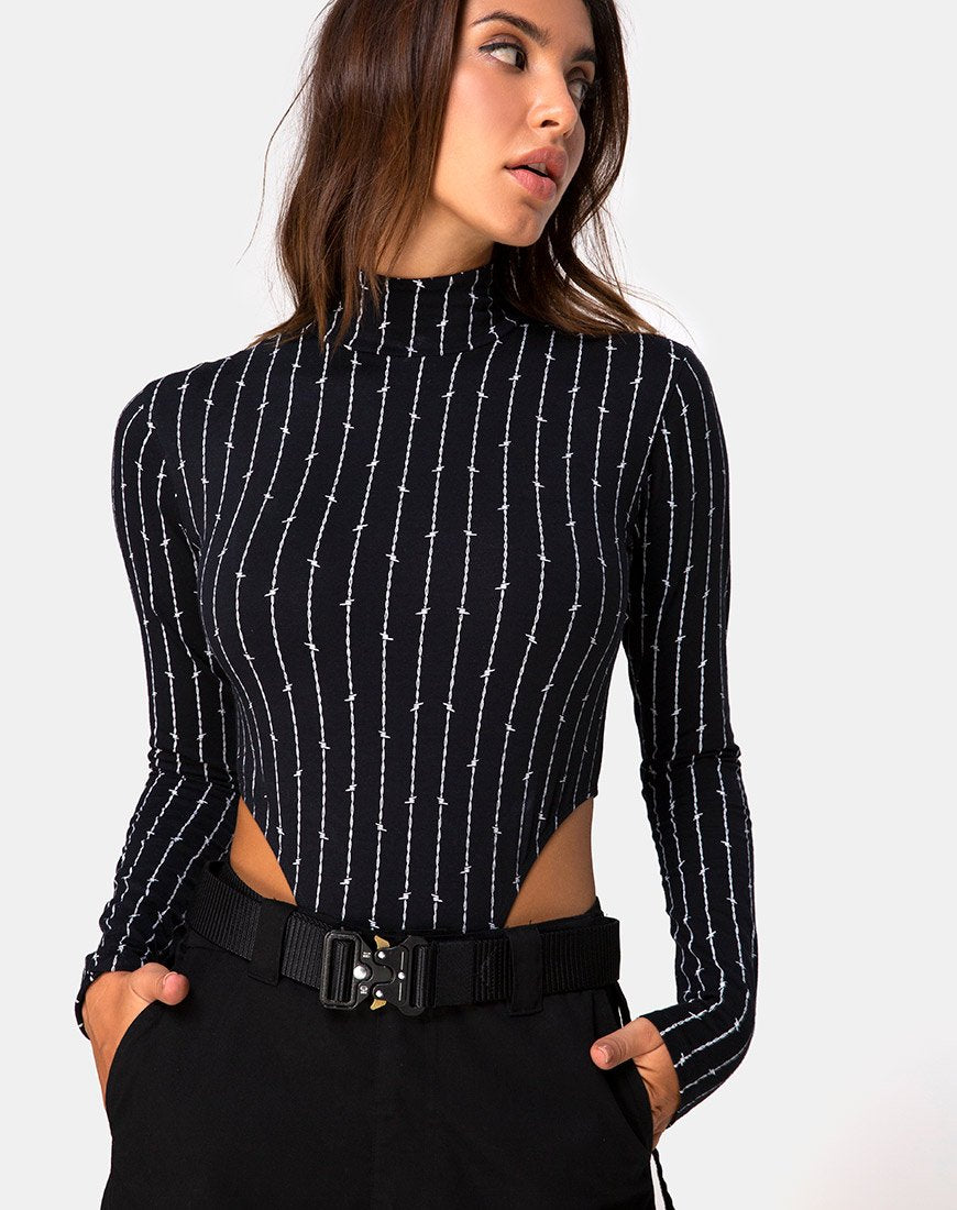 Zepani Bodice in Prikkeldraad Zwart