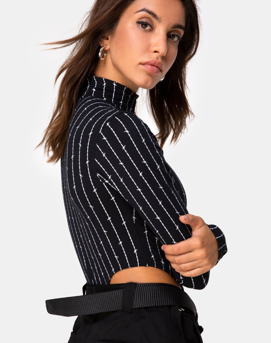 Zepani Bodice in Prikkeldraad Zwart