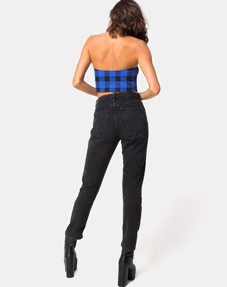 Afbeelding van Zipshi Cropped Top in ruitblauw