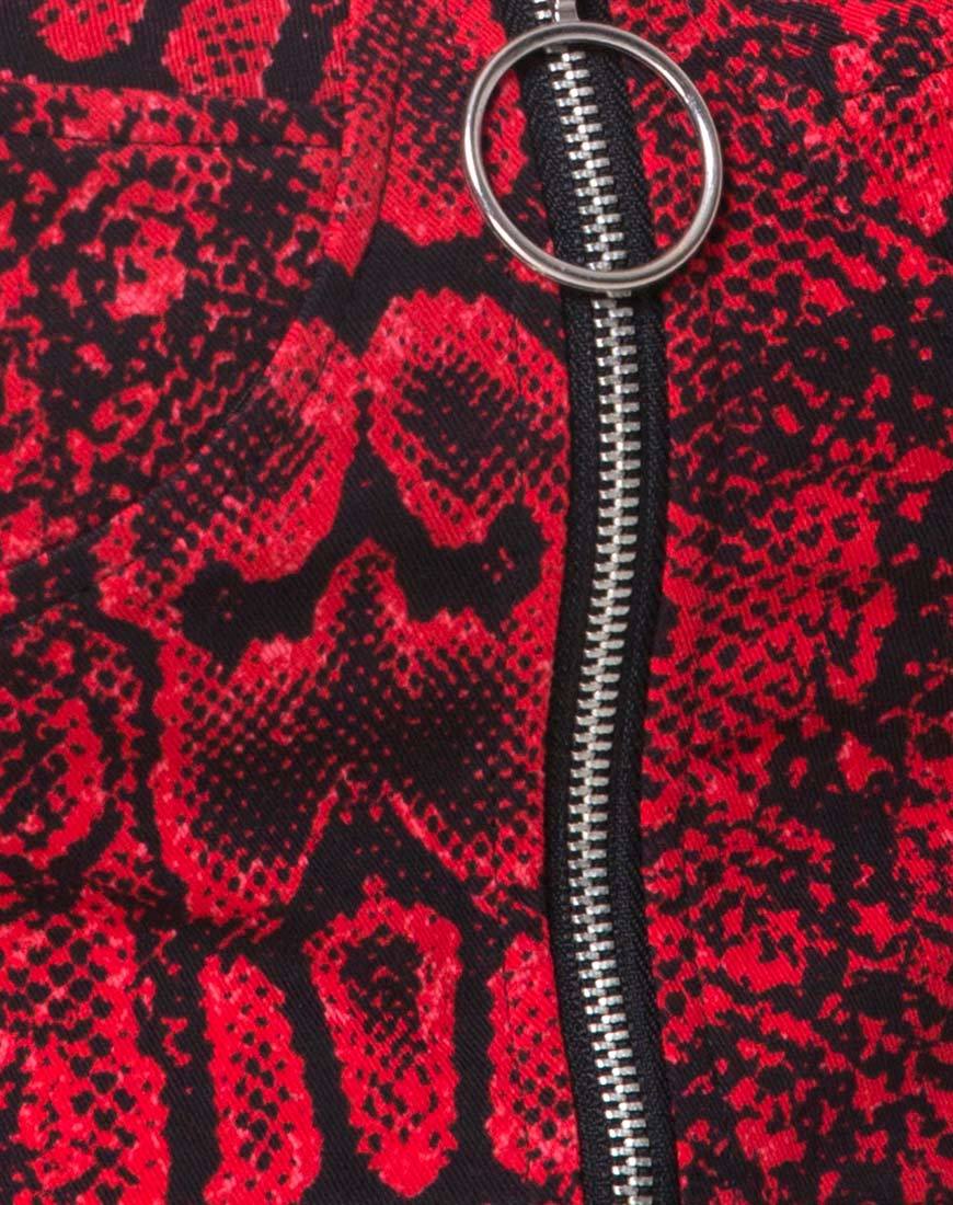 Afbeelding van Zipshi Crop Top in Slangenrood