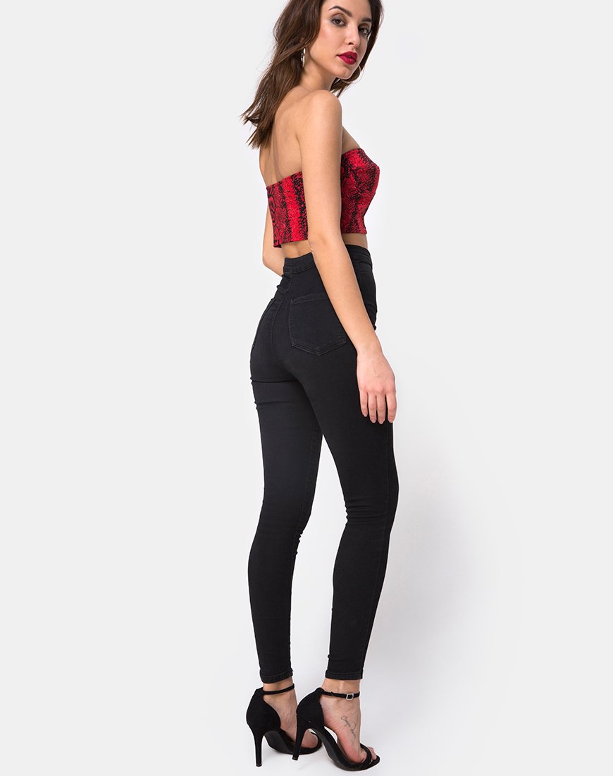 Afbeelding van Zipshi Crop Top in Slangenrood
