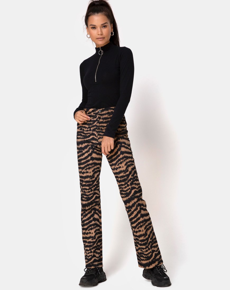 Afbeelding van Zoven broek in Animal Drip Bruin