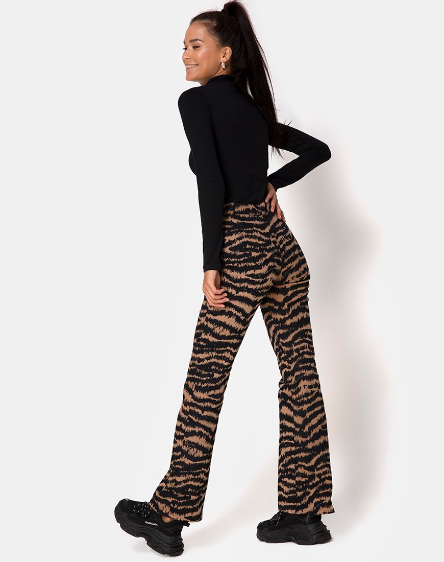 Afbeelding van Zoven broek in Animal Drip Bruin